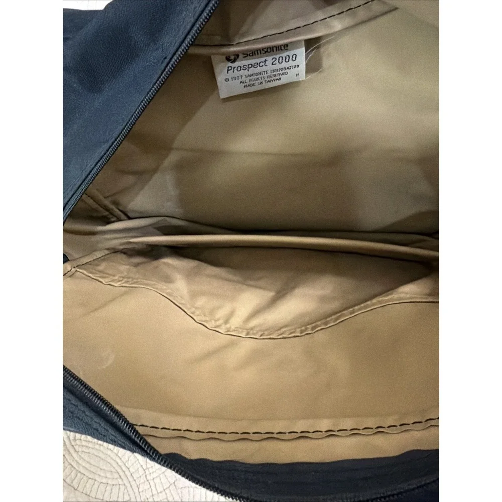 Vtg Samsonite Prospect 2000 Carry  On Shoulder Messenger Bag Navy Brown 13x11
